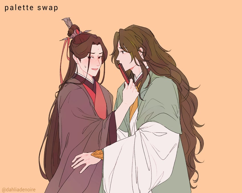 shen qingqiu and luo binghe (renzha fanpai zijiu xitong) drawn by tamtam_(dahliadenoire)