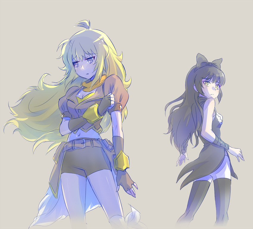 yang xiao long and blake belladonna (rwby) drawn by iesupa