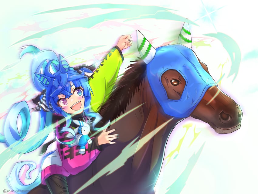 twin turbo (umamusume and 1 more) drawn by monmonmur