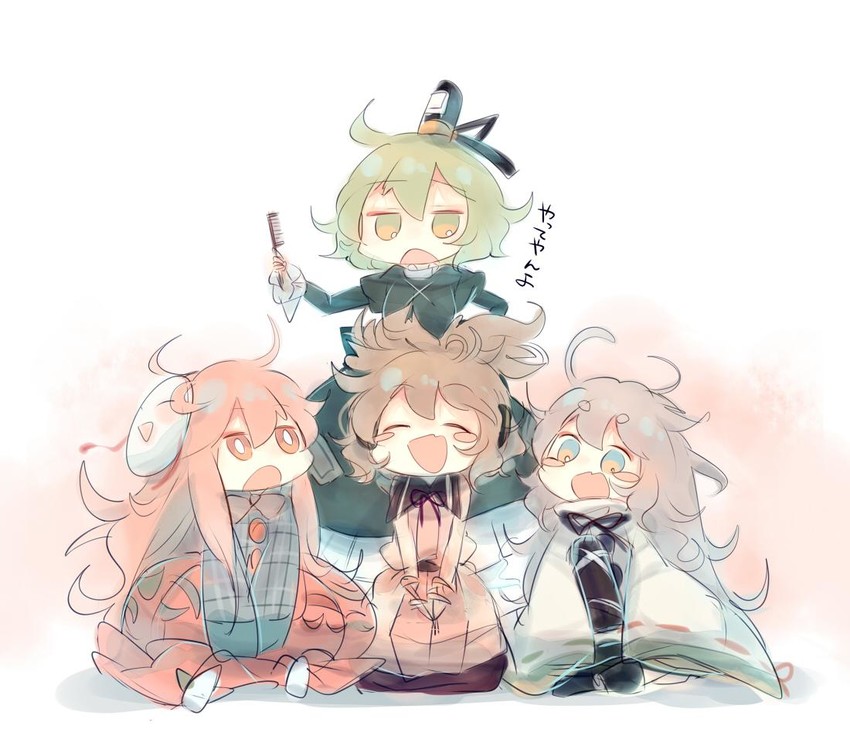toyosatomimi no miko, mononobe no futo, hata no kokoro, and soga no tojiko (touhou) drawn by ashiyu_(ashu-ashu)