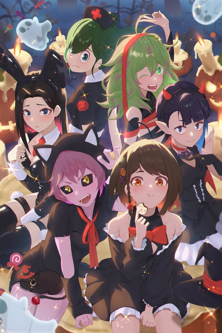 uraraka ochaco, asui tsuyu, yaoyorozu momo, ashido mina, jiro kyoka, and 1 more (boku no hero academia) drawn by matsumotoshinnnosuke