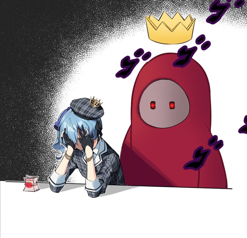 hoshimachi suisei and fall guy (hololive and 1 more) drawn by waku_daku