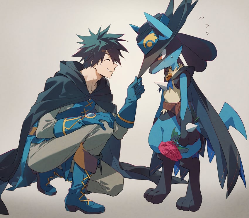 lucario and sir aaron (pokemon and 2 more) drawn by pkgllllllv