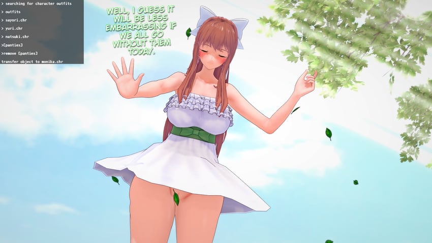 monika (doki doki literature club) drawn by siksaaaan