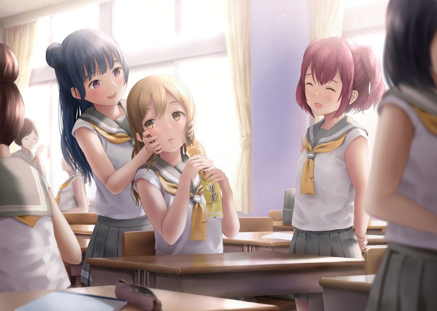 tsushima yoshiko, kunikida hanamaru, and kurosawa ruby (love live! and 1 more) drawn by papi_(papiron100)