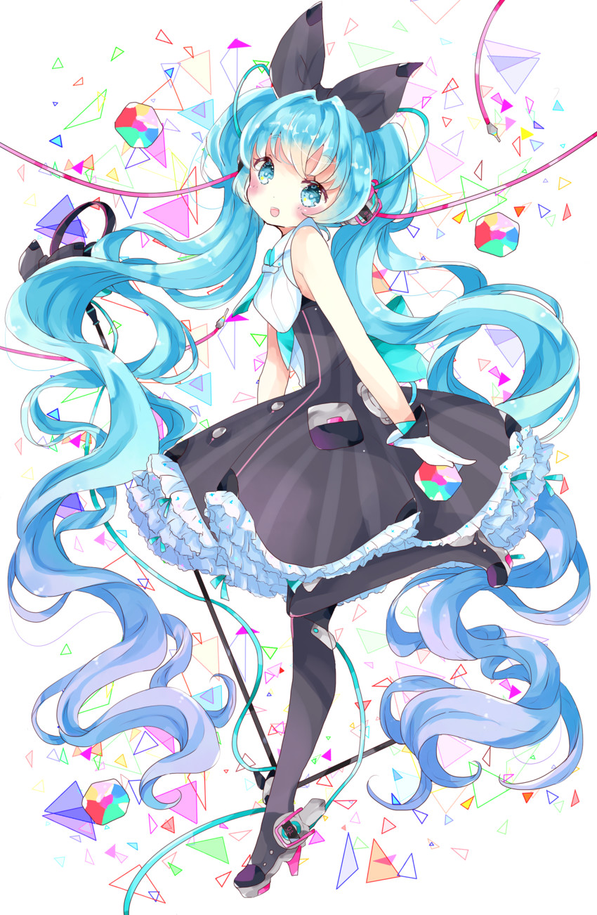 hatsune miku and magical mirai miku (vocaloid and 1 more) drawn by tsukiyo_(skymint)