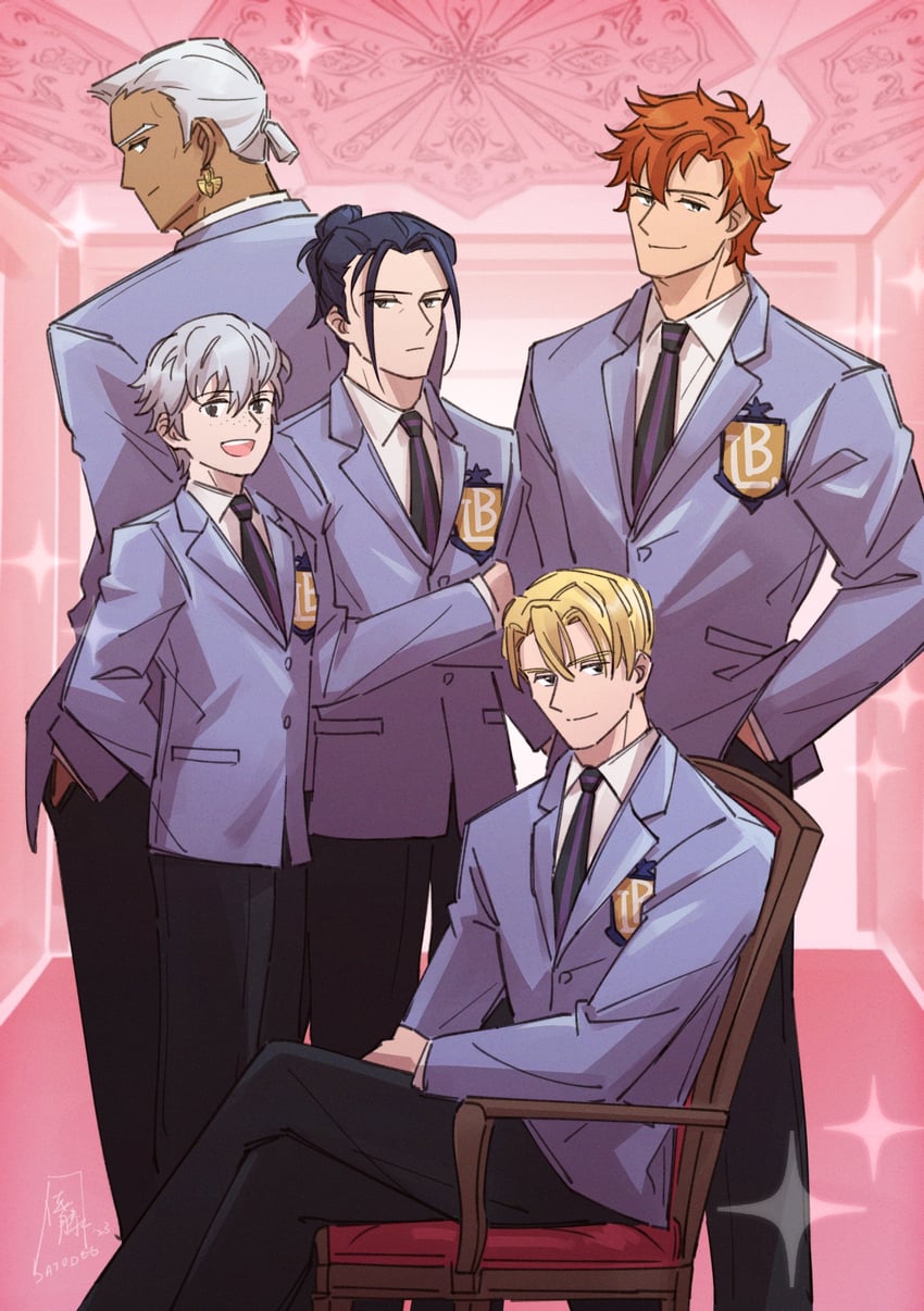 dimitri alexandre blaiddyd, sylvain jose gautier, felix hugo fraldarius, dedue molinaro, and ashe ubert (fire emblem and 2 more) drawn by satodee