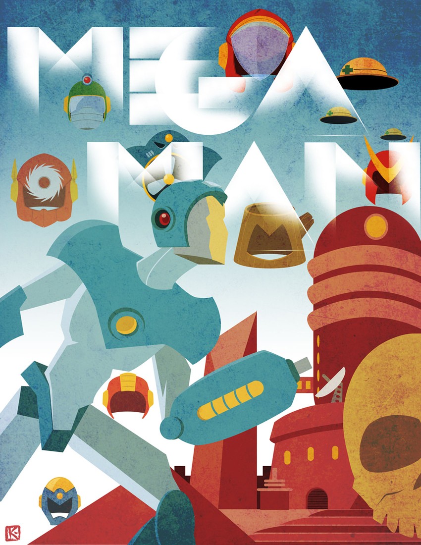met, quick man, metal man, air man, flash man, and 4 more (mega man and 1 more) drawn by augustosasa