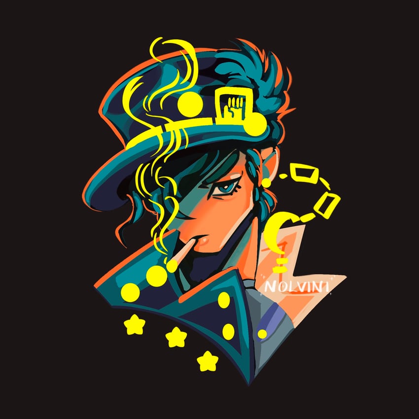 kujo jotaro (jojo no kimyou na bouken and 1 more) drawn by nolvini