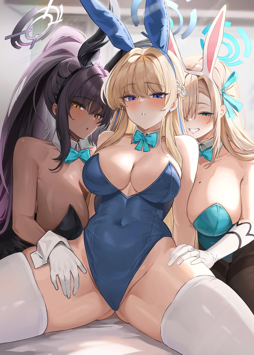 asuna, toki, and karin (blue archive) drawn by bannou_ippoutsukou