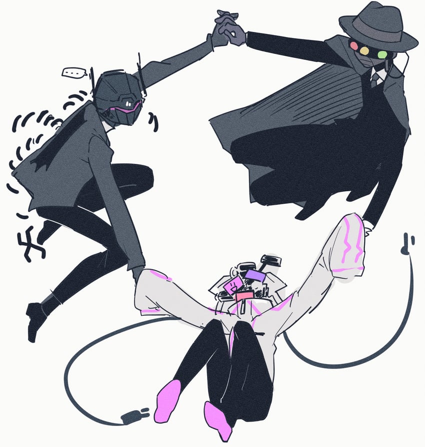 dalloc, alloc, and bono (project moon and 1 more) drawn by madotsuki_ren