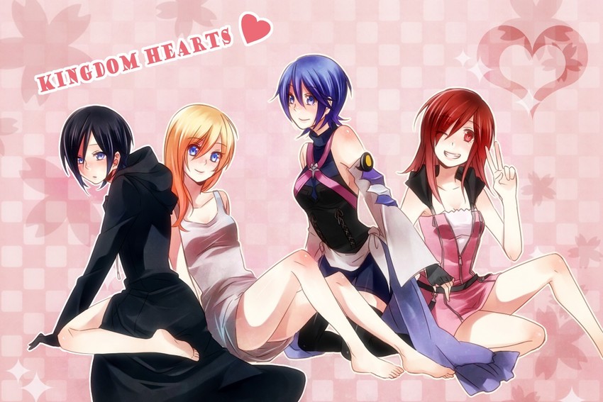 kairi, aqua, xion, and namine (kingdom hearts and 2 more) drawn by noriuma