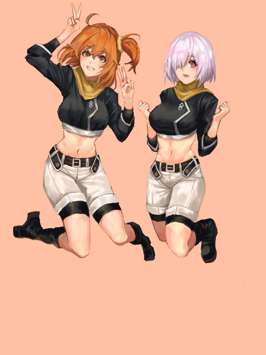 mash kyrielight and fujimaru ritsuka (fate and 1 more) drawn by mochigana