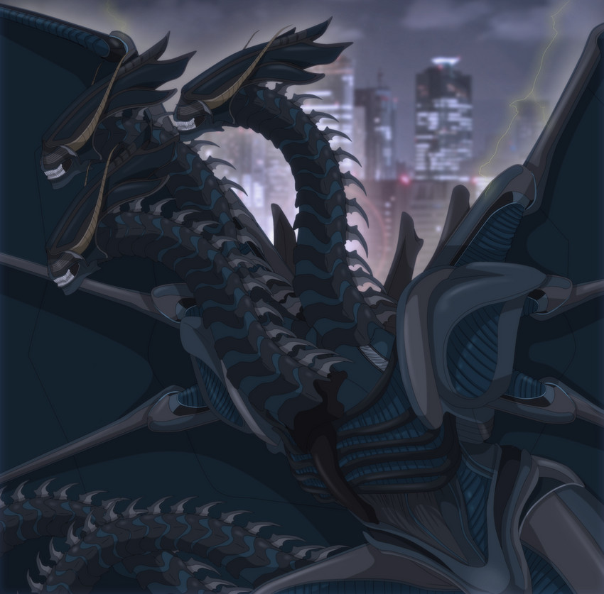 xenomorph and king ghidorah (godzilla and 1 more) drawn by arrancarfighter