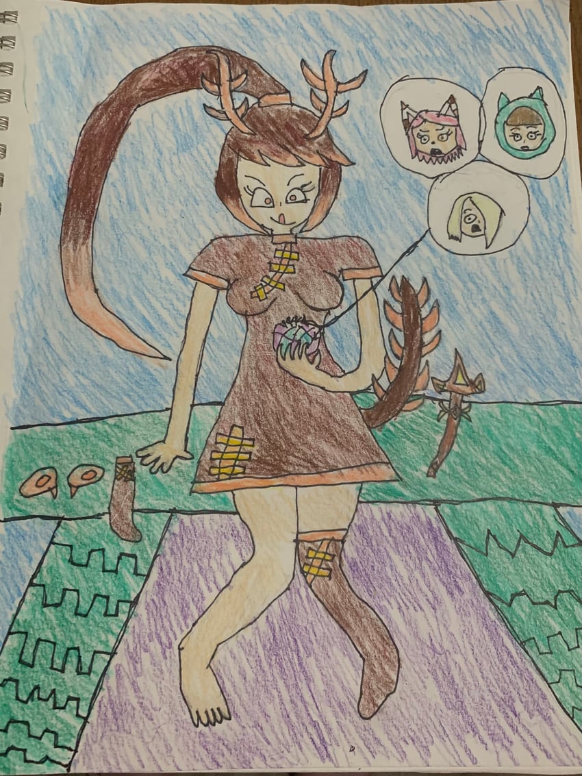 zhongli, diona, sayu, and freminet (genshin impact) drawn by sweetdivakay