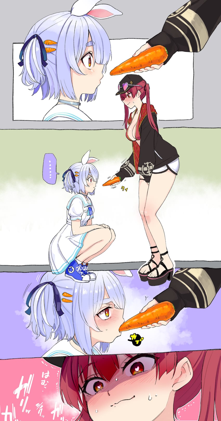 houshou marine and usada pekora (hololive) drawn by aomushi_(mushamusha)