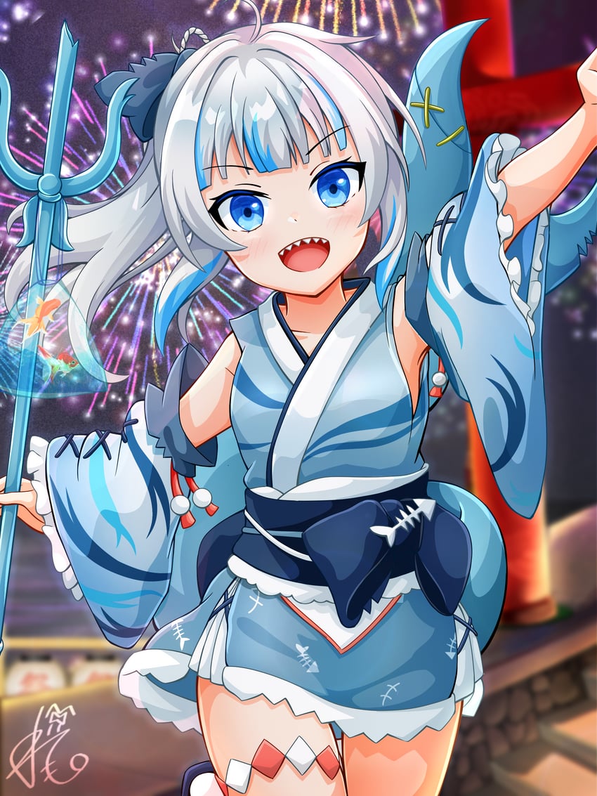 gawr gura (hololive and 1 more) drawn by remone