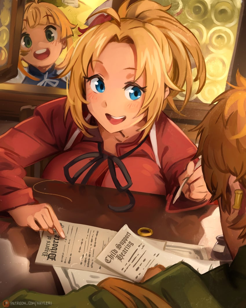 norn greyrat, zenith greyrat, and paul greyrat (mushoku tensei) drawn by khyle.