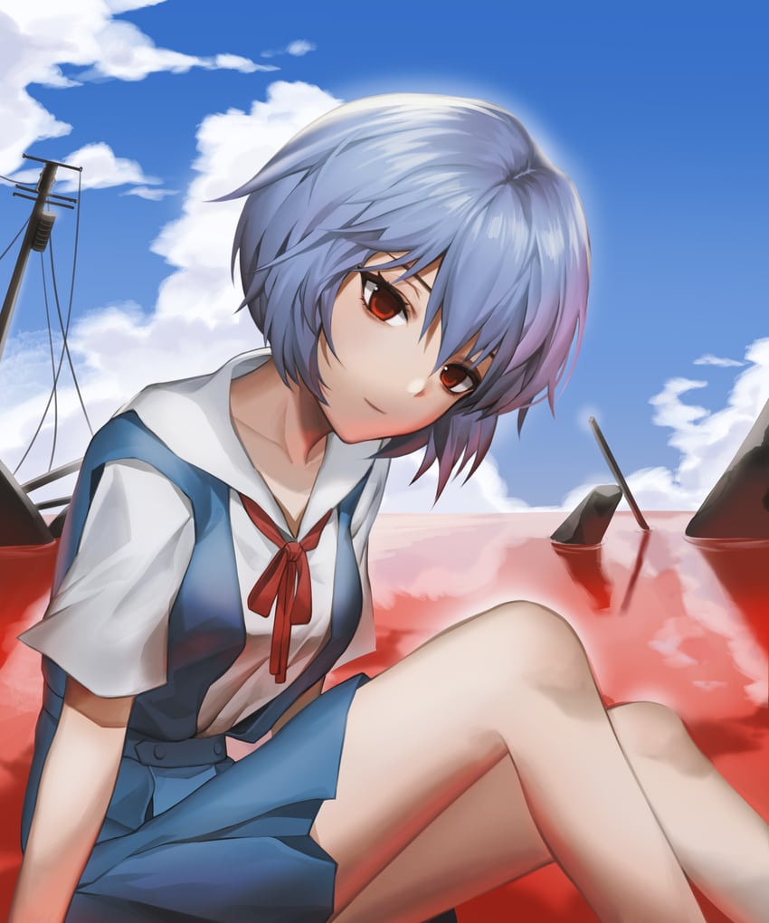 ayanami rei (neon genesis evangelion and 2 more) drawn by ddungddang