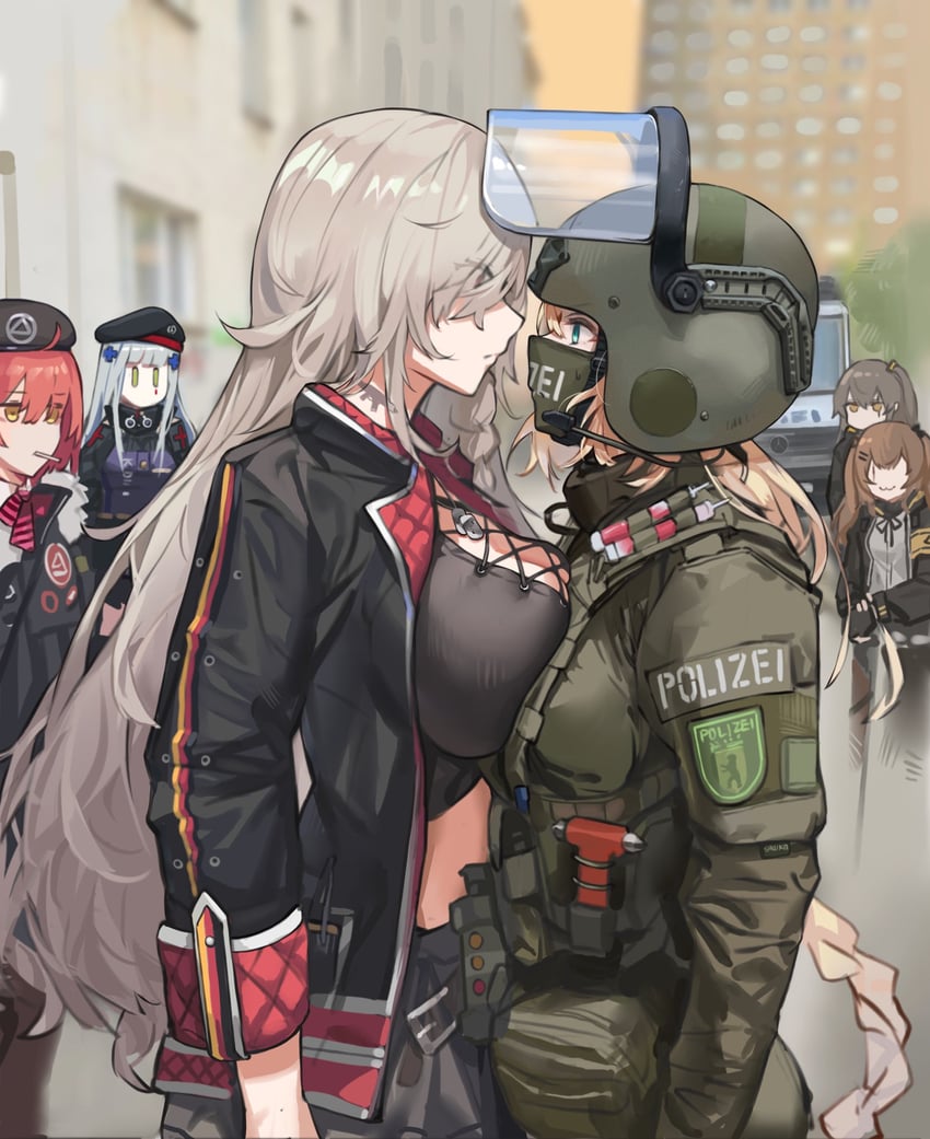 hk416, ump45, ump9, g36, mp7, and 1 more (girls' frontline) drawn by sawkm