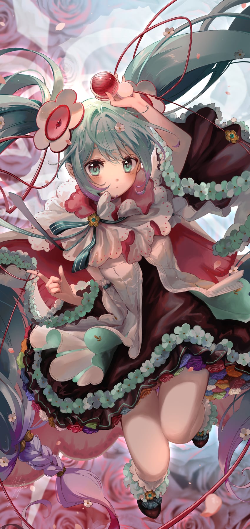 hatsune miku and magical mirai miku (vocaloid and 2 more) drawn by yufuyuruuu