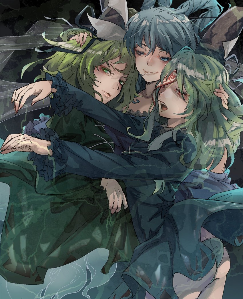 kaku seiga, miyako yoshika, and soga no tojiko (touhou) drawn by tanahashi_beiko