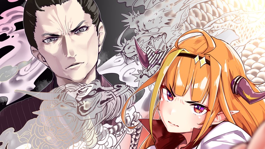 kiryu coco, kiryu kazuma, and mine yoshitaka (hololive and 2 more) drawn by yuyaiyaui