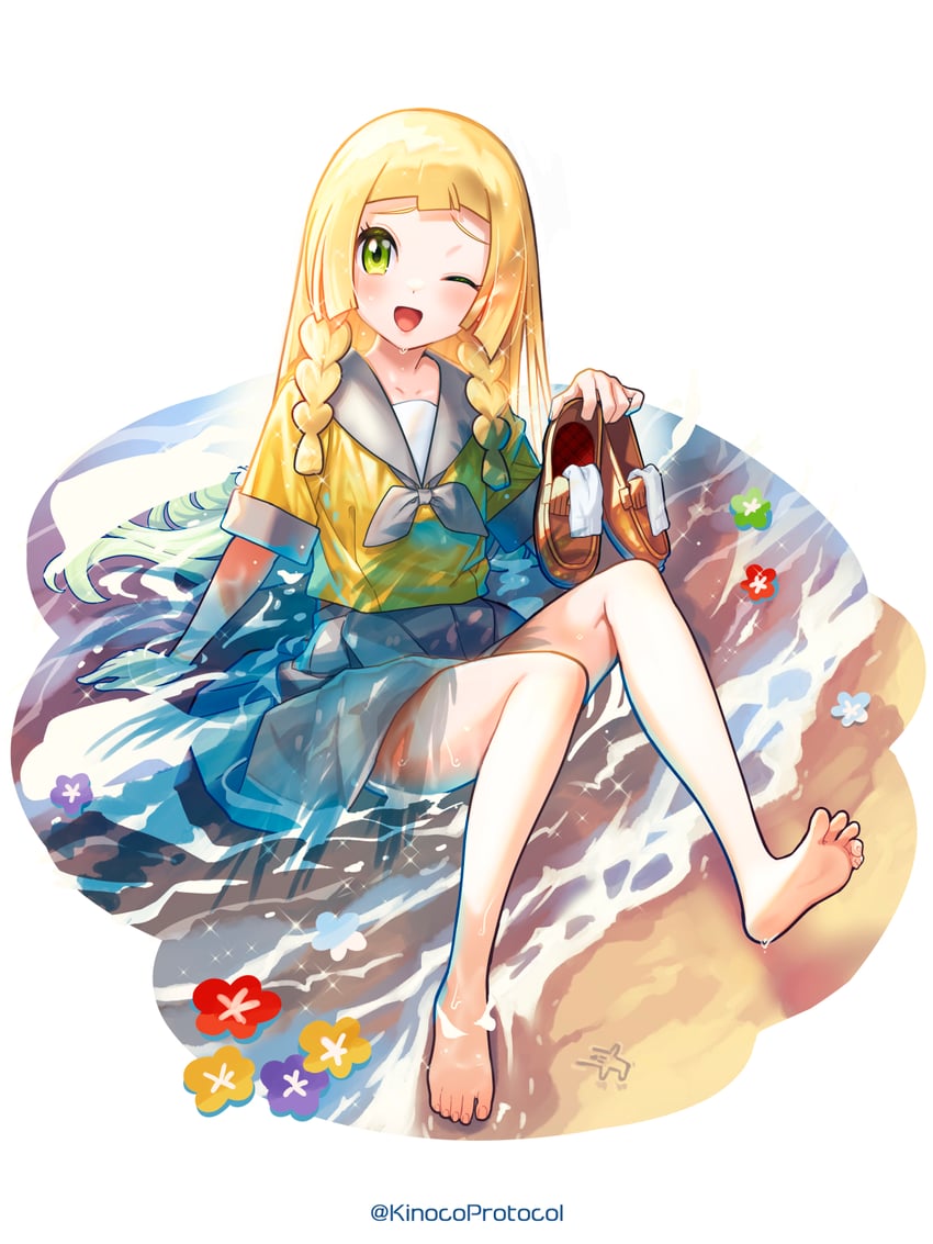 lillie and lass (pokemon and 2 more) drawn by kinocopro