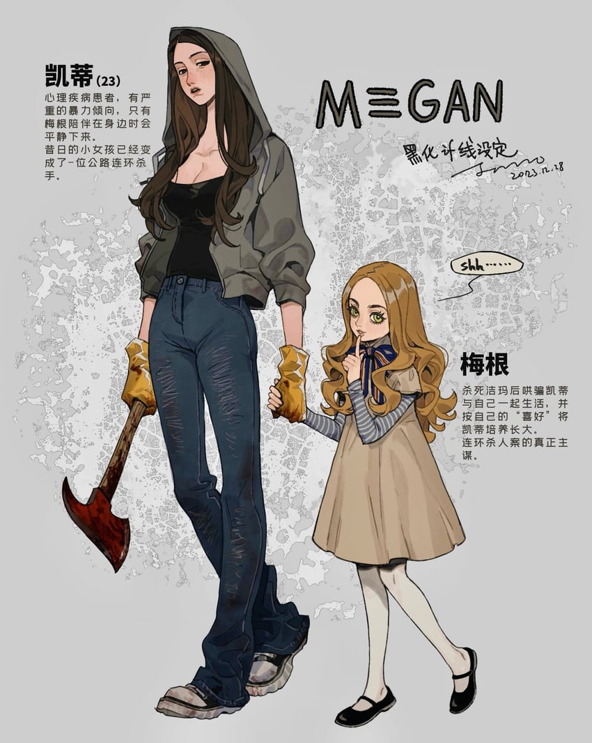 m3gan and cady (m3gan) drawn by juanmao