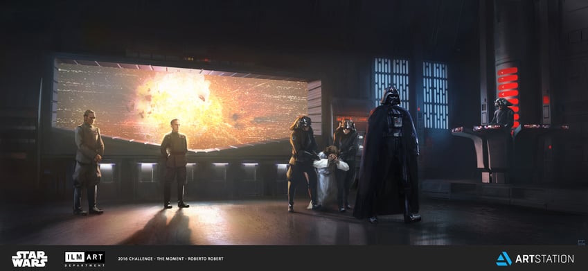darth vader, princess leia, grand moff tarkin, and admiral motti (star wars) drawn by robots_r4