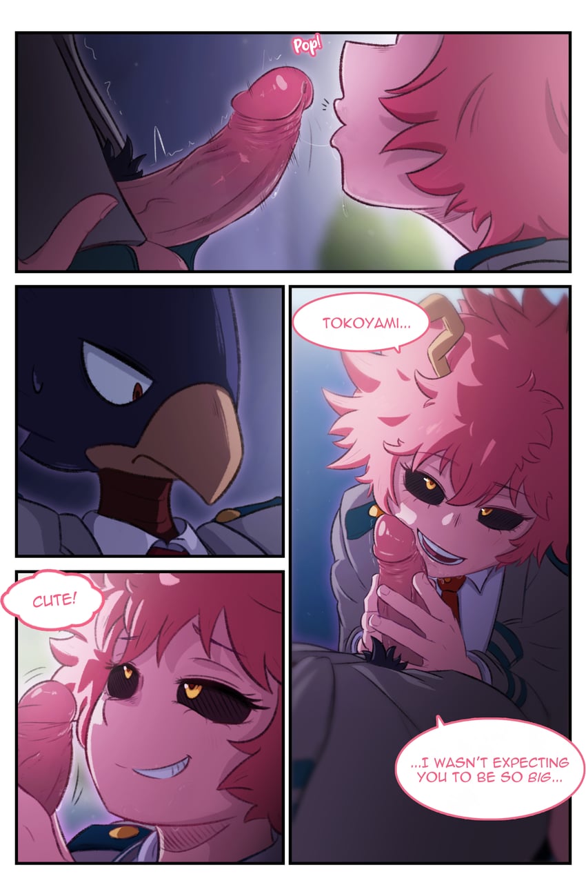 ashido mina and tokoyami fumikage (boku no hero academia) drawn by greatm8