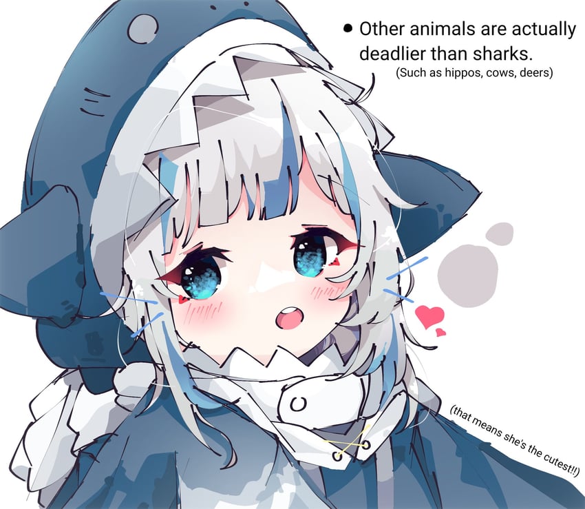 gawr gura (hololive and 1 more) drawn by koyoinacho