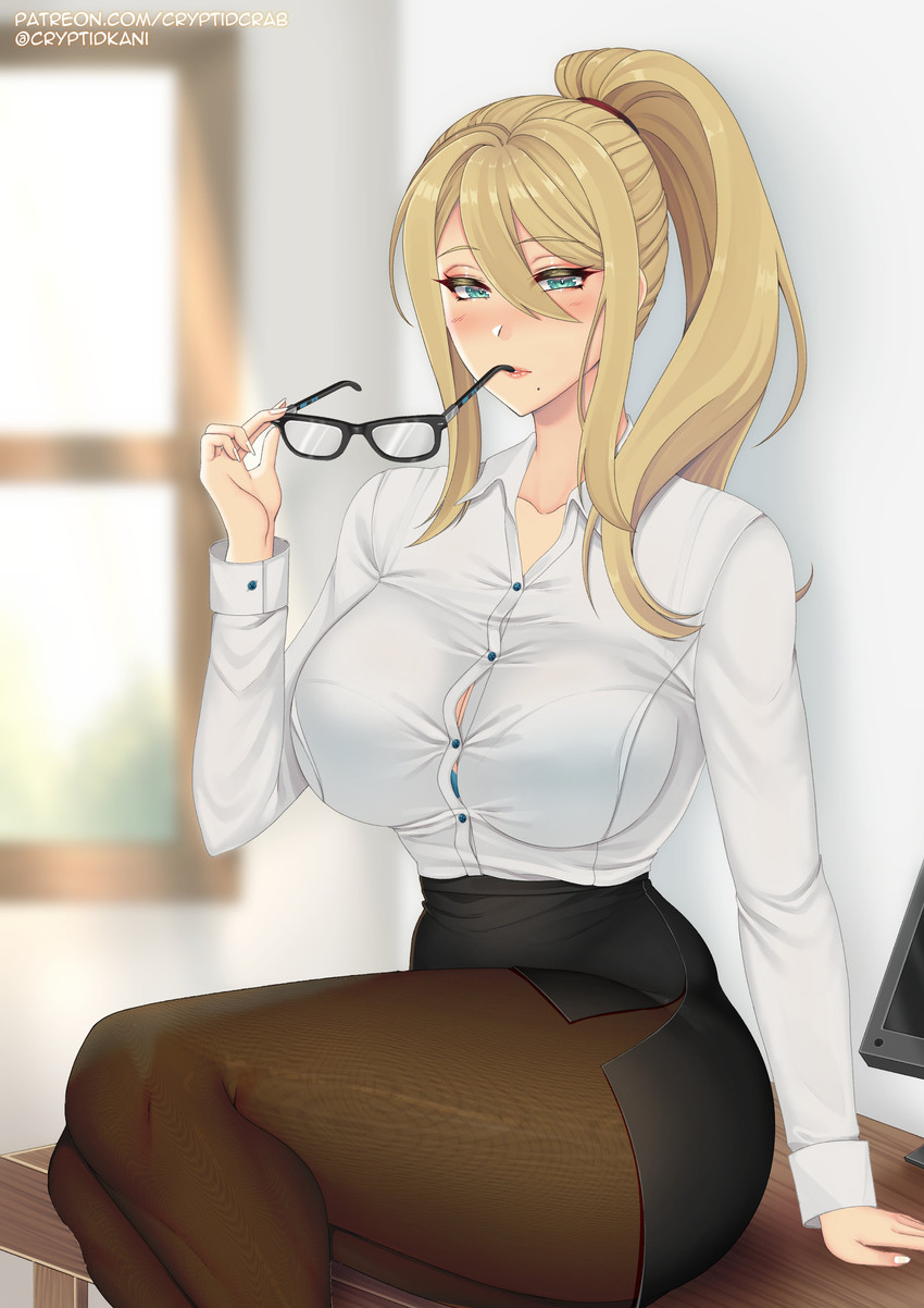 samus aran (metroid and 1 more) drawn by cryptid_crab