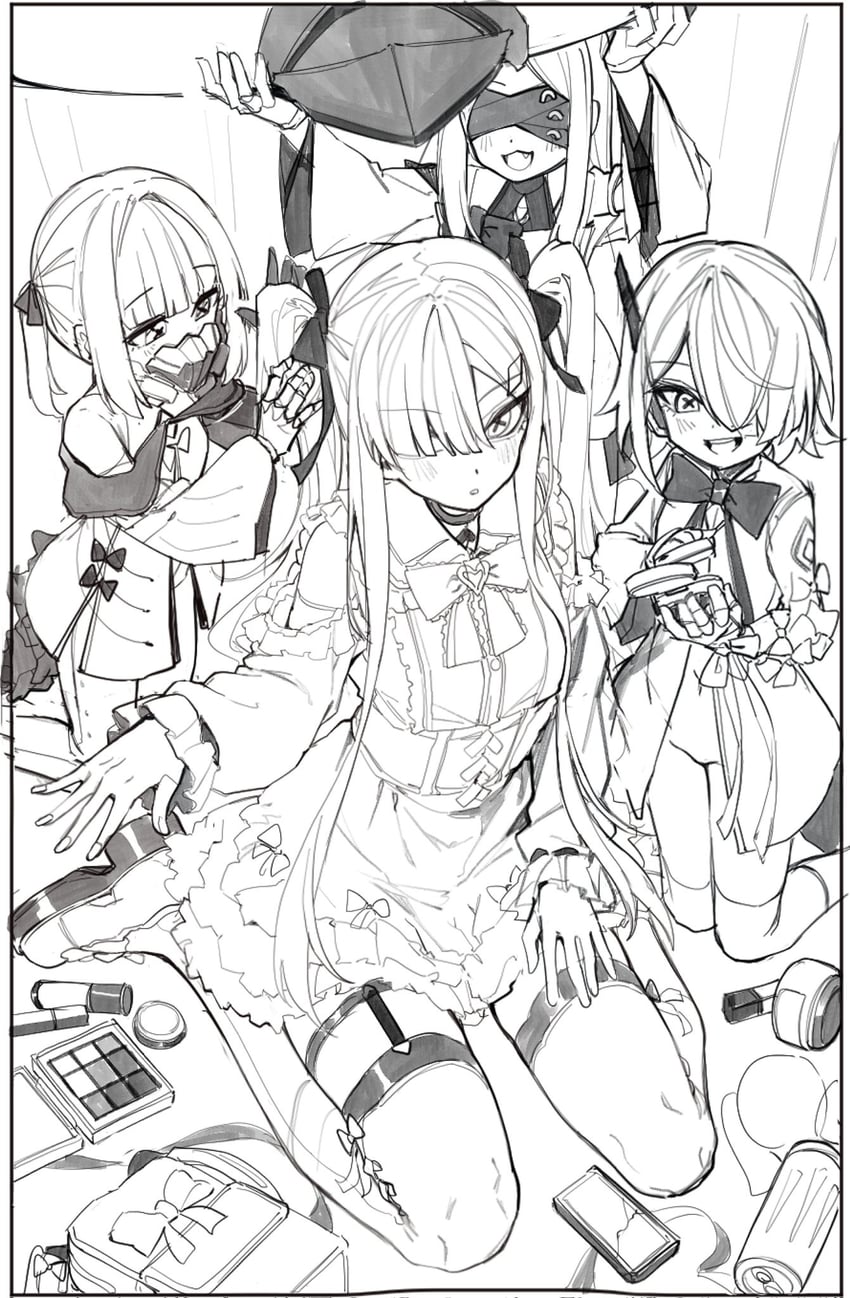 ein, sof, ohr, and malkuth (blue archive) drawn by kokukyukeo