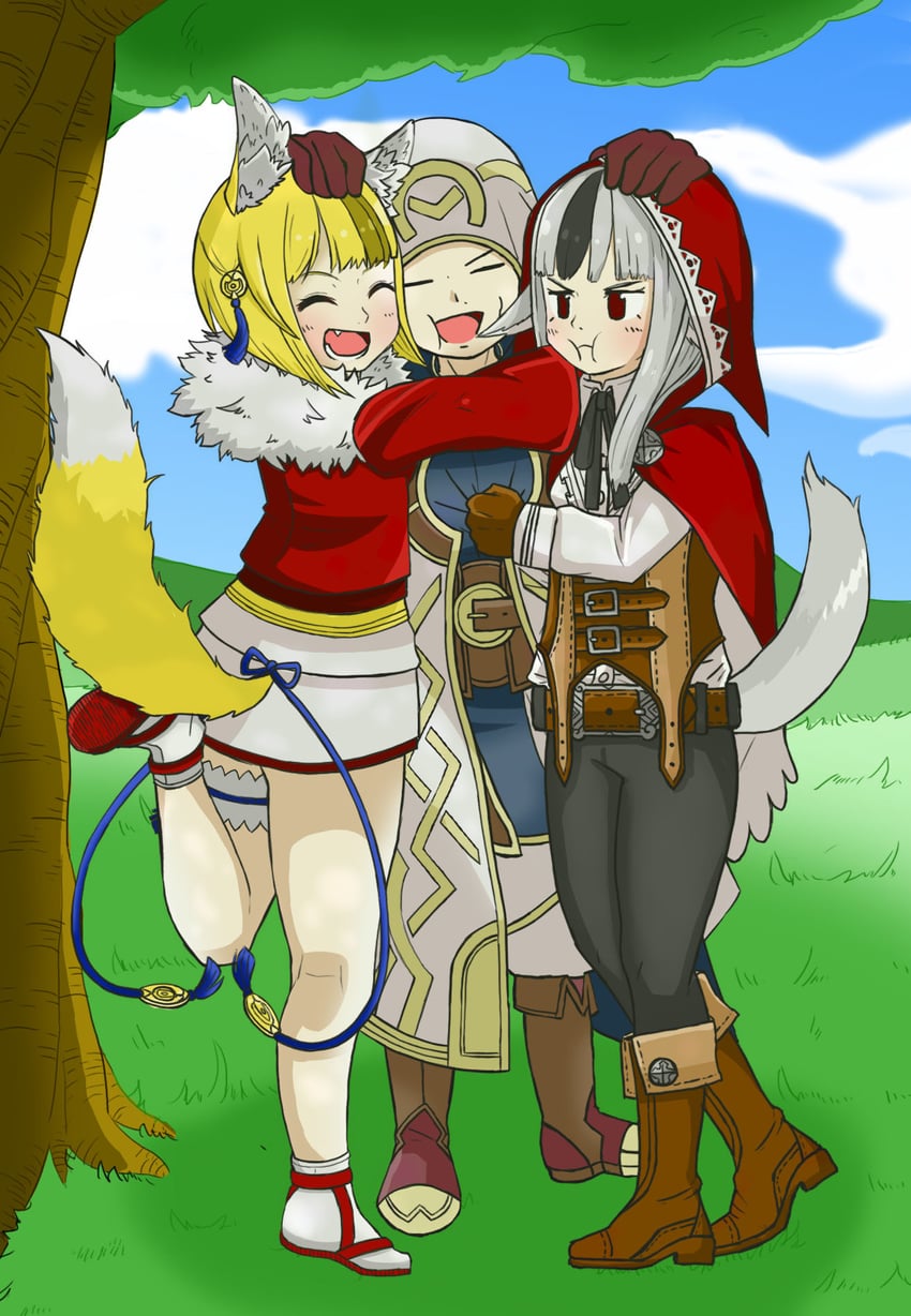 kiran, male kiran, selkie, and velouria (fire emblem and 2 more) drawn by amagumo1023