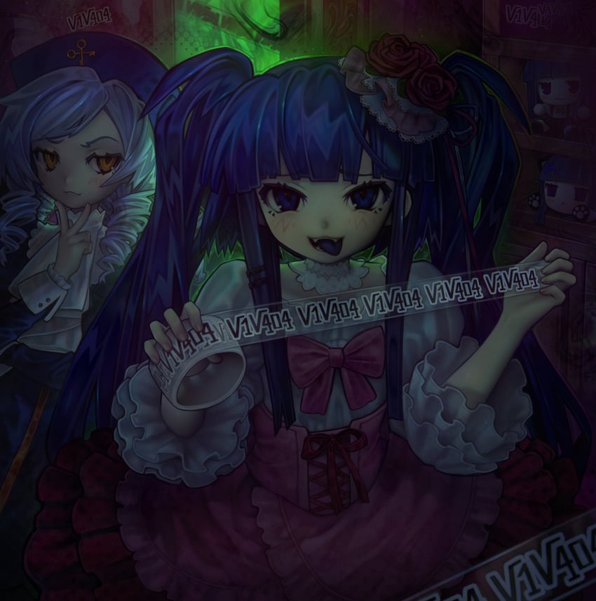 furude rika, frederica bernkastel, furudo erika, and dlanor a. knox (umineko no naku koro ni) drawn by v1v404