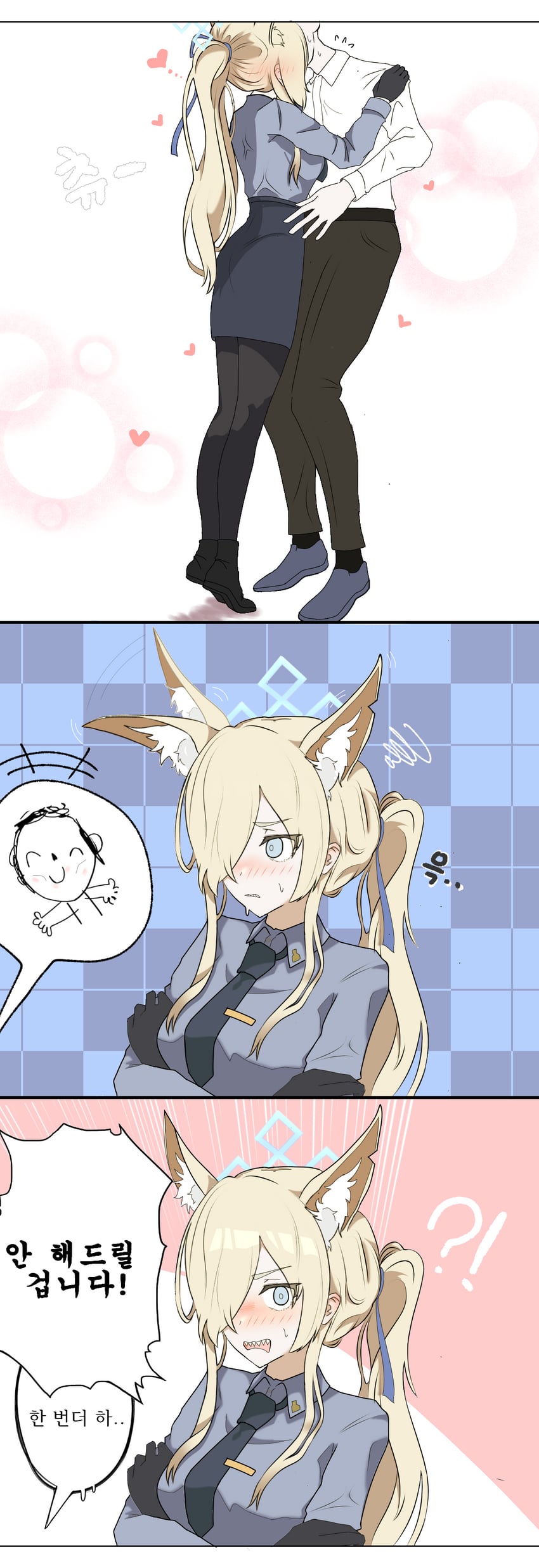 sensei, doodle sensei, and kanna (blue archive) drawn by bread13