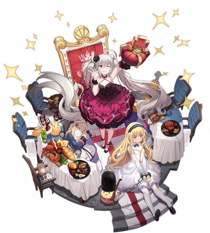manjuu, queen elizabeth, warspite, and valiant (azur lane) drawn by alisa_(kuro_no_sakura)