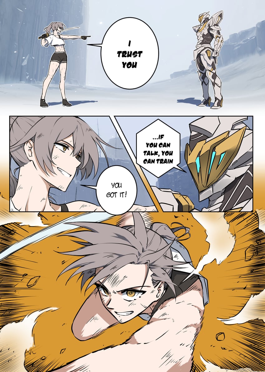 trailblazer, stelle, and sam (honkai and 1 more) drawn by huybu51