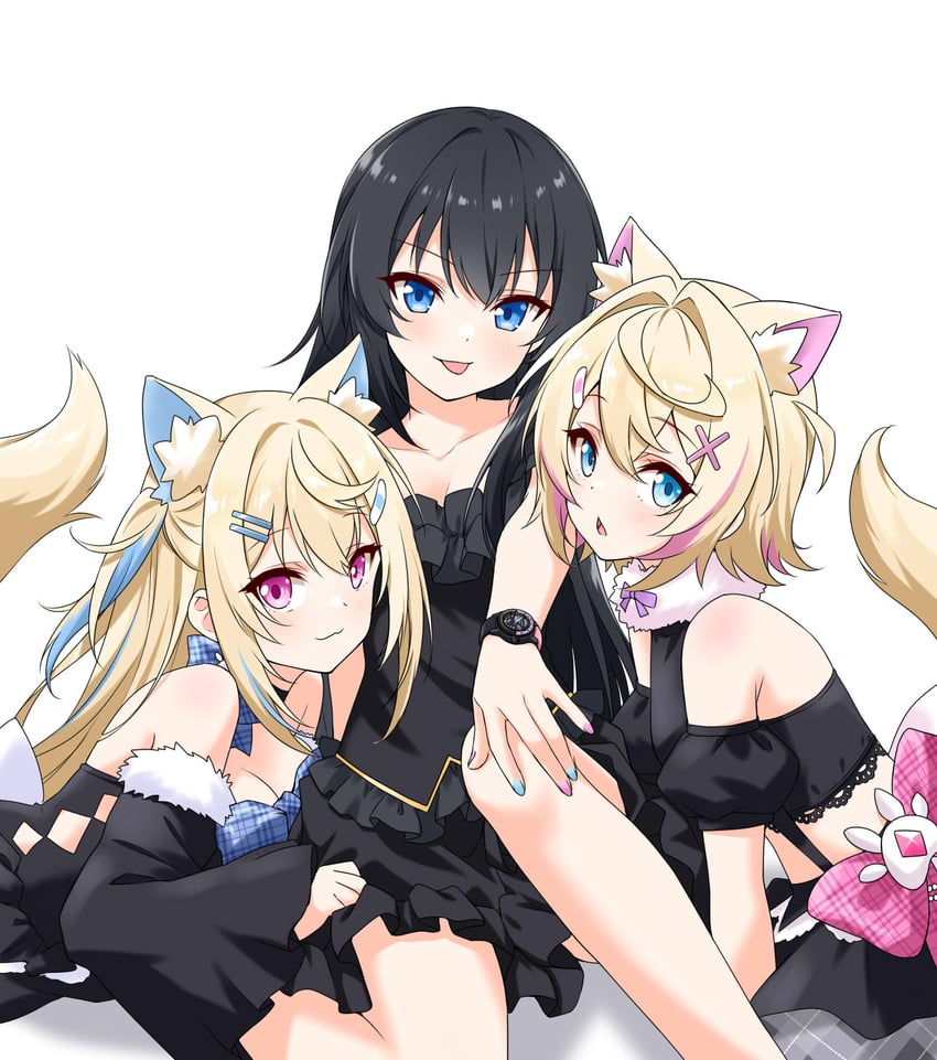 fuwawa abyssgard, mococo abyssgard, and bellezza felutia (original and 2 more) drawn by felutiahime
