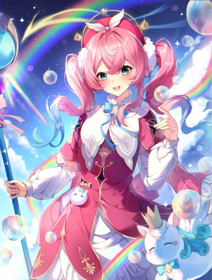 hyacine and little ica (honkai and 1 more) drawn by uchihasakino