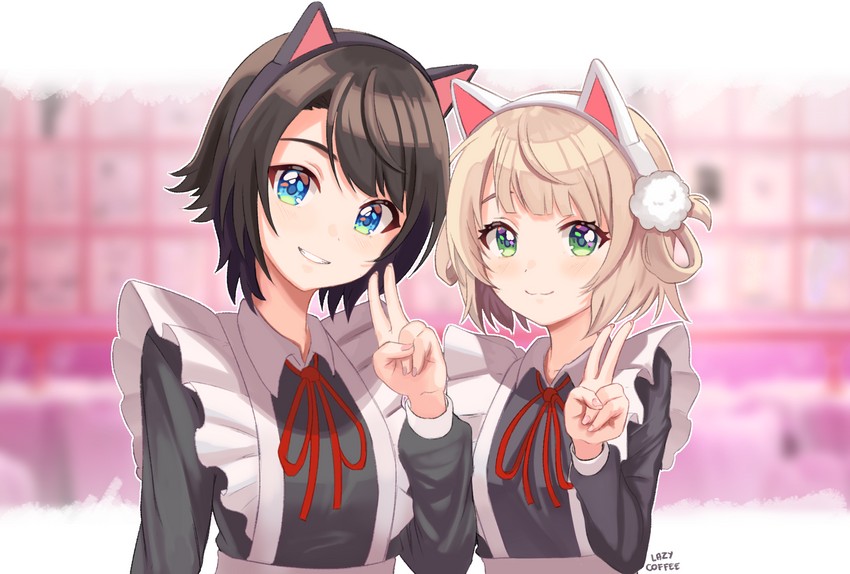 oozora subaru and shigure ui (hololive and 1 more) drawn by lazycoffee_(wyen_iscordo)