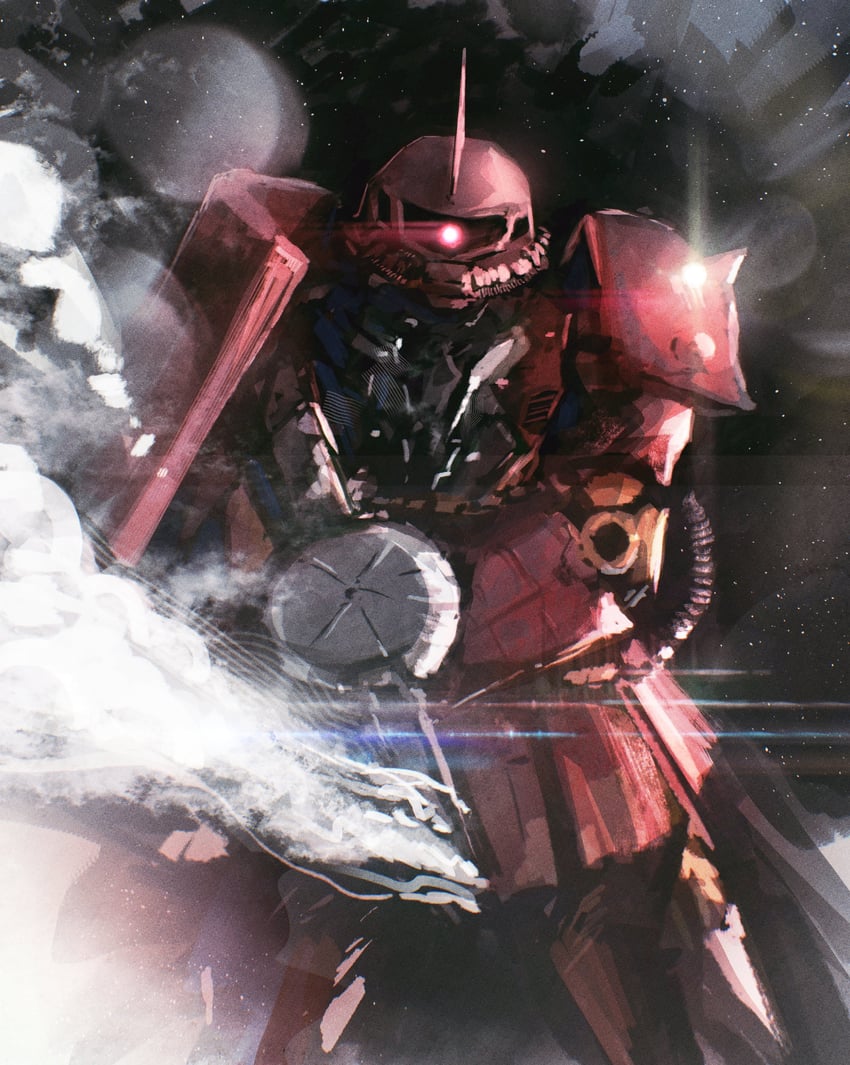 zaku ii s char custom (gundam and 1 more) drawn by advarcher