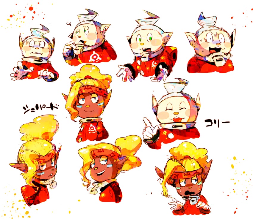 shepherd and collin (pikmin and 1 more) drawn by shirushiki