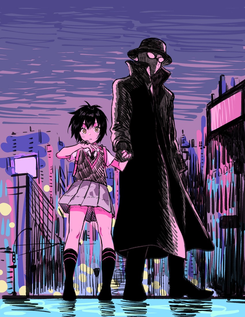 peni parker and spider-man noir (marvel and 3 more) drawn by bomhat