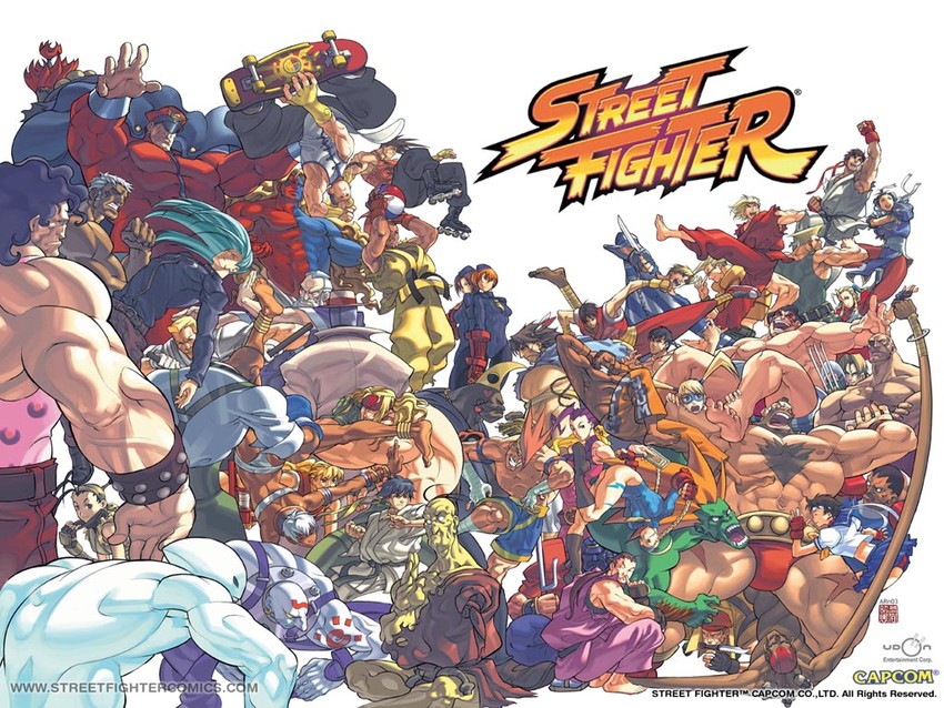 chun-li, cammy white, ryu, kasugano sakura, ken masters, and 46 more (street fighter and 6 more) drawn by arnold_tsang and udon_entertainment