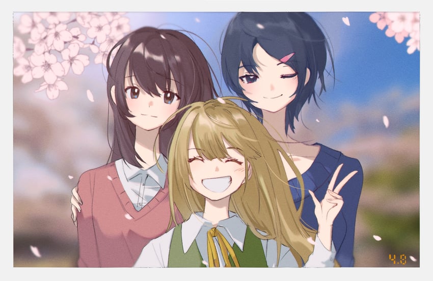 kogoori natsumi, niimura haruka, and gotou erina (shigatsu youka) drawn by hrdrifter