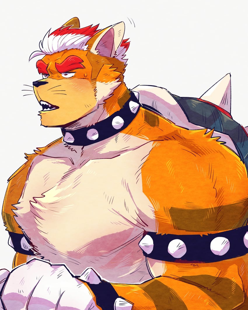 bowser and meowser (mario and 1 more) drawn by yowasabimechaoc