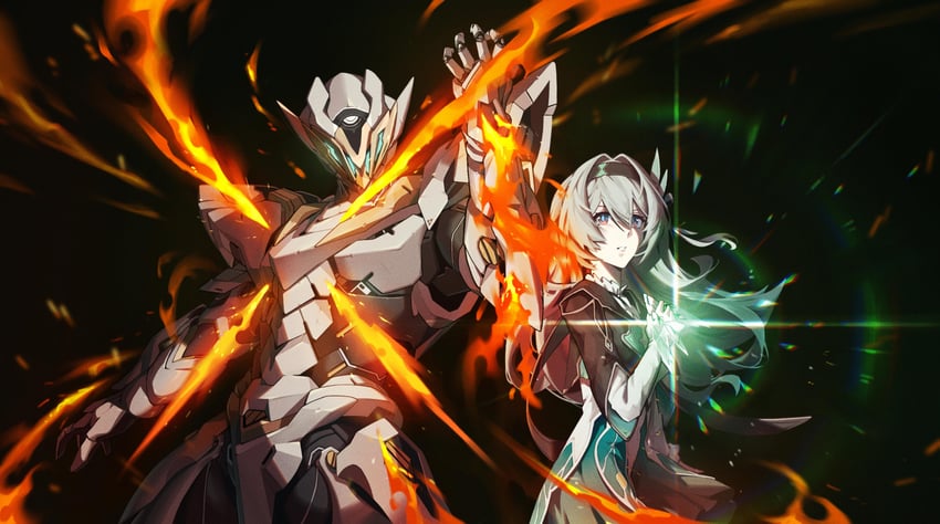 firefly and sam (honkai and 1 more) drawn by esnowg