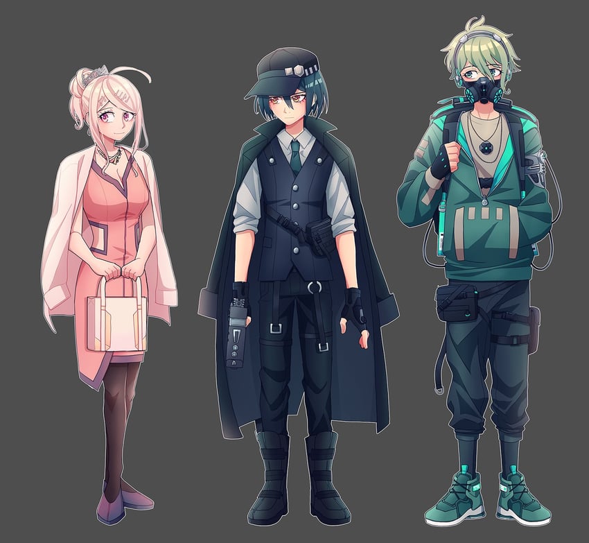 saihara shuichi, akamatsu kaede, and amami rantaro (danganronpa and 1 more) drawn by cheer_(cheerpuppy14)